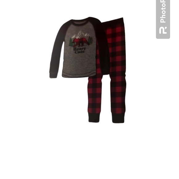 Christmas Family PJs Plaid Flannel Pajamas "Beary Cute" size 2T/3T Left - Picture 3 of 3